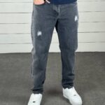 شلوار جین مام فیت ذغالی