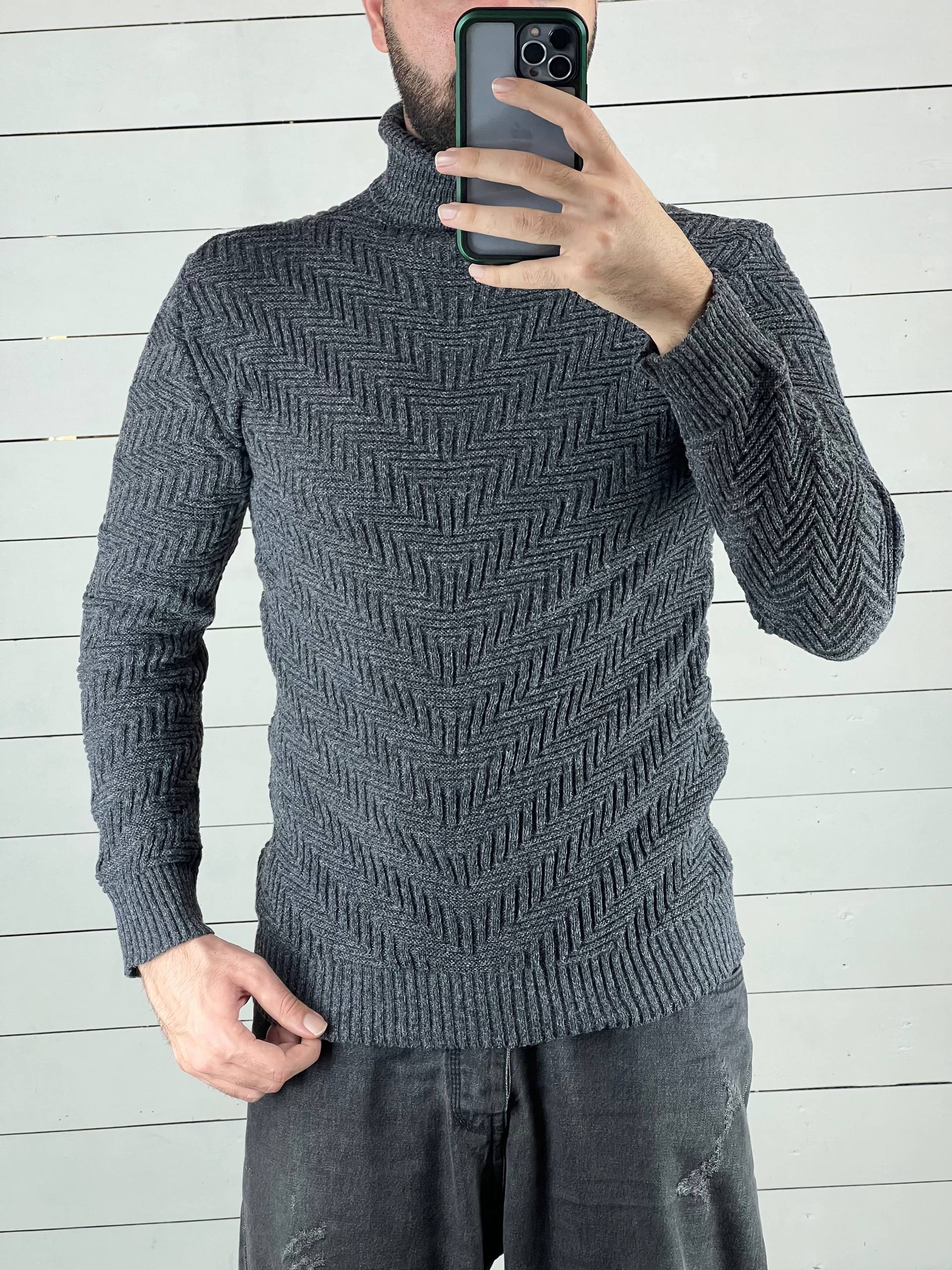 بافت یقه اسکی طرح موجی