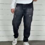 شلوار جین مام ذغالی تیره