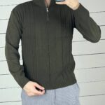 بافت نیم زیپ یقه ۵ سانت