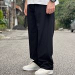 شلوار پارچه ای نیم بگ مشکی