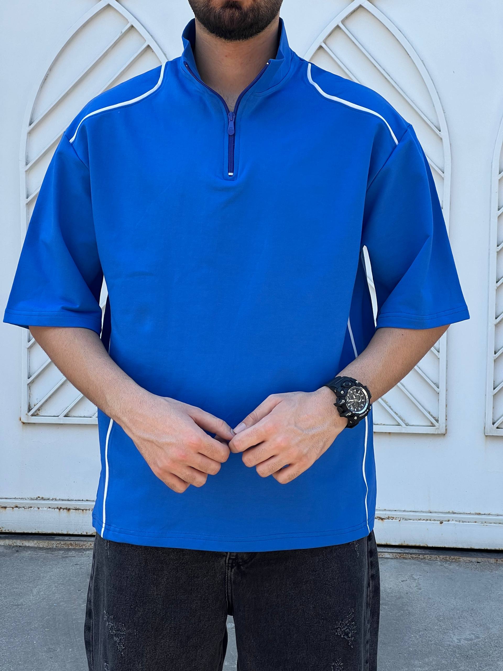 تیشرت دونخ نیم زیپ مغزی دوزی