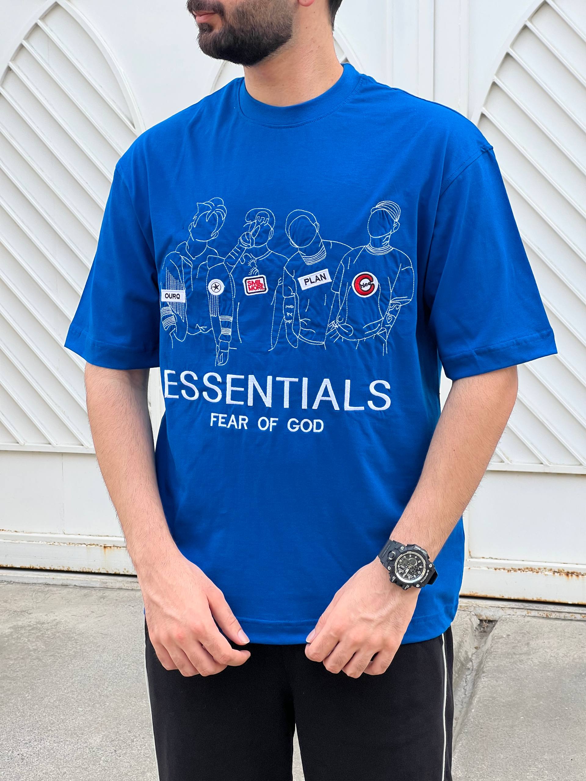 تیشرت نخ پنبه گلدوزی ESSENTIAL