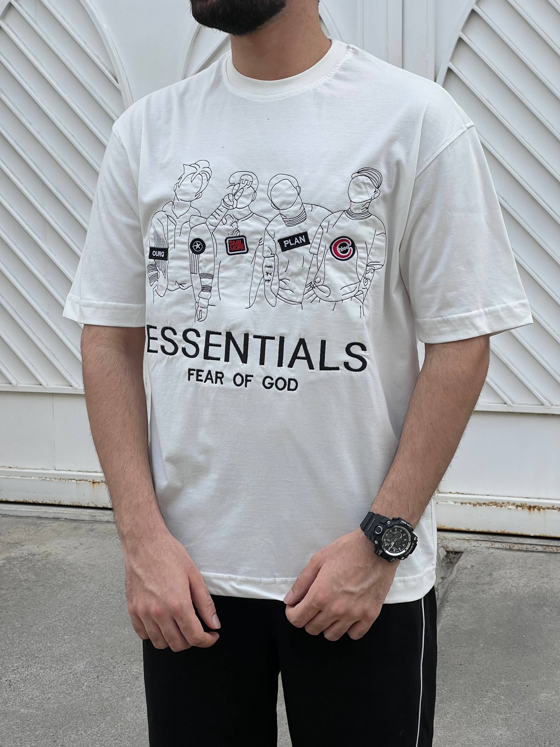 تیشرت نخ پنبه گلدوزی ESSENTIAL