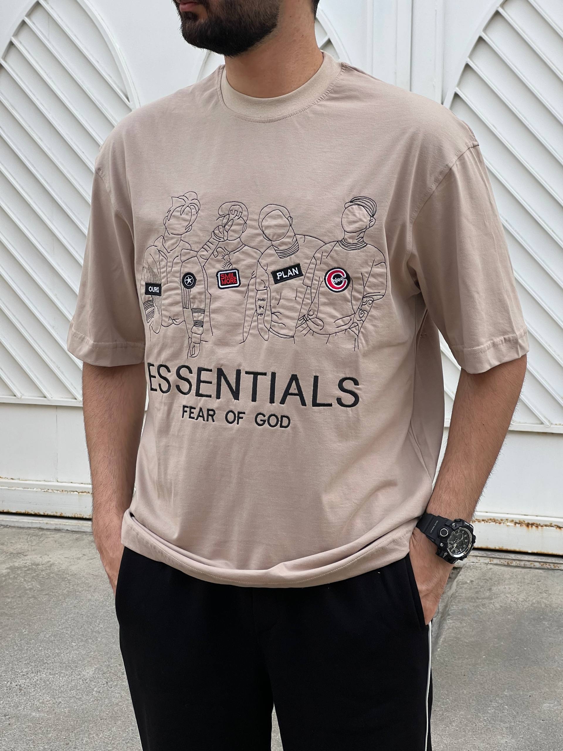 تیشرت نخ پنبه گلدوزی ESSENTIAL